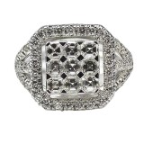 2.16 Ct. Asscher & Round Cut Diamond Ladies Ring